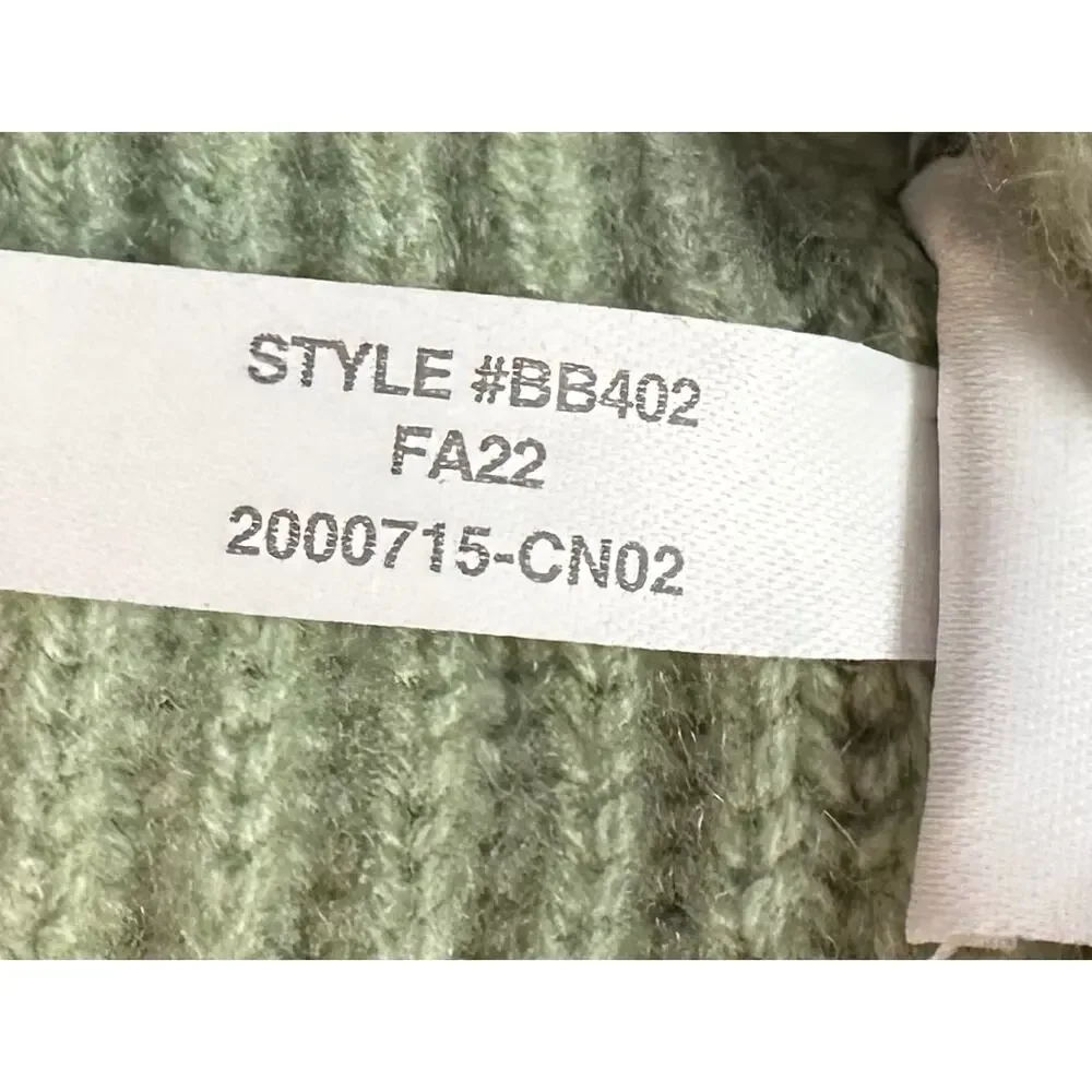 J. Crew Ribbed Pure Cashmere Oversized Crewneck Sweater Green BB402 Size XS